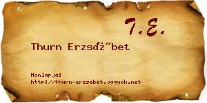 Thurn Erzsébet névjegykártya